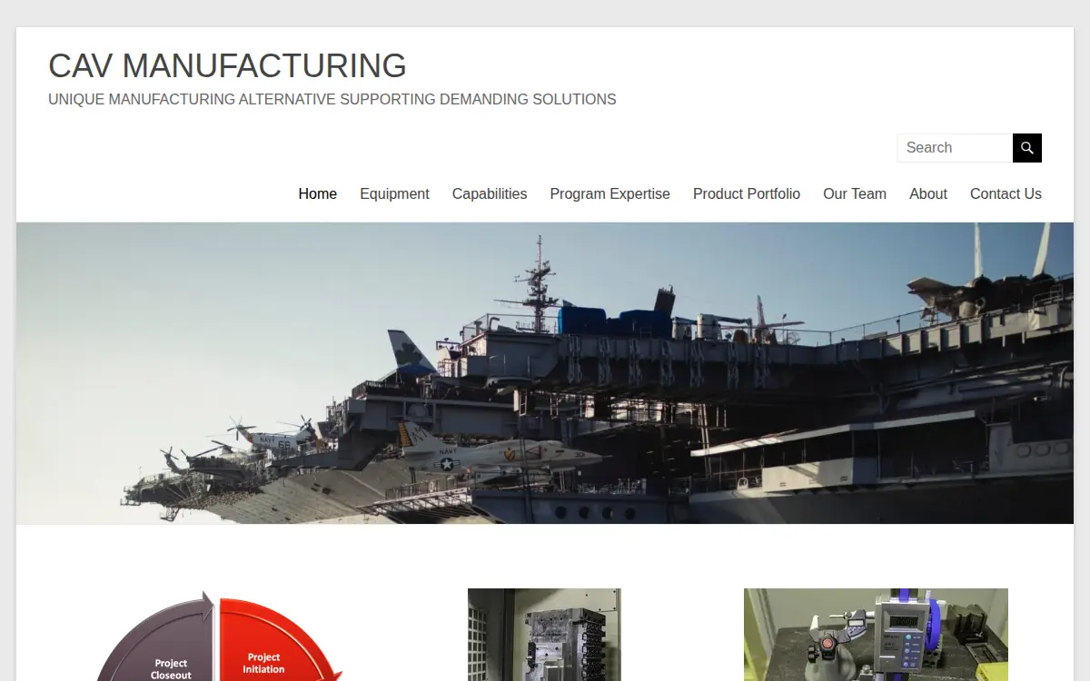 Homepage of Cav Manufacturing LLC