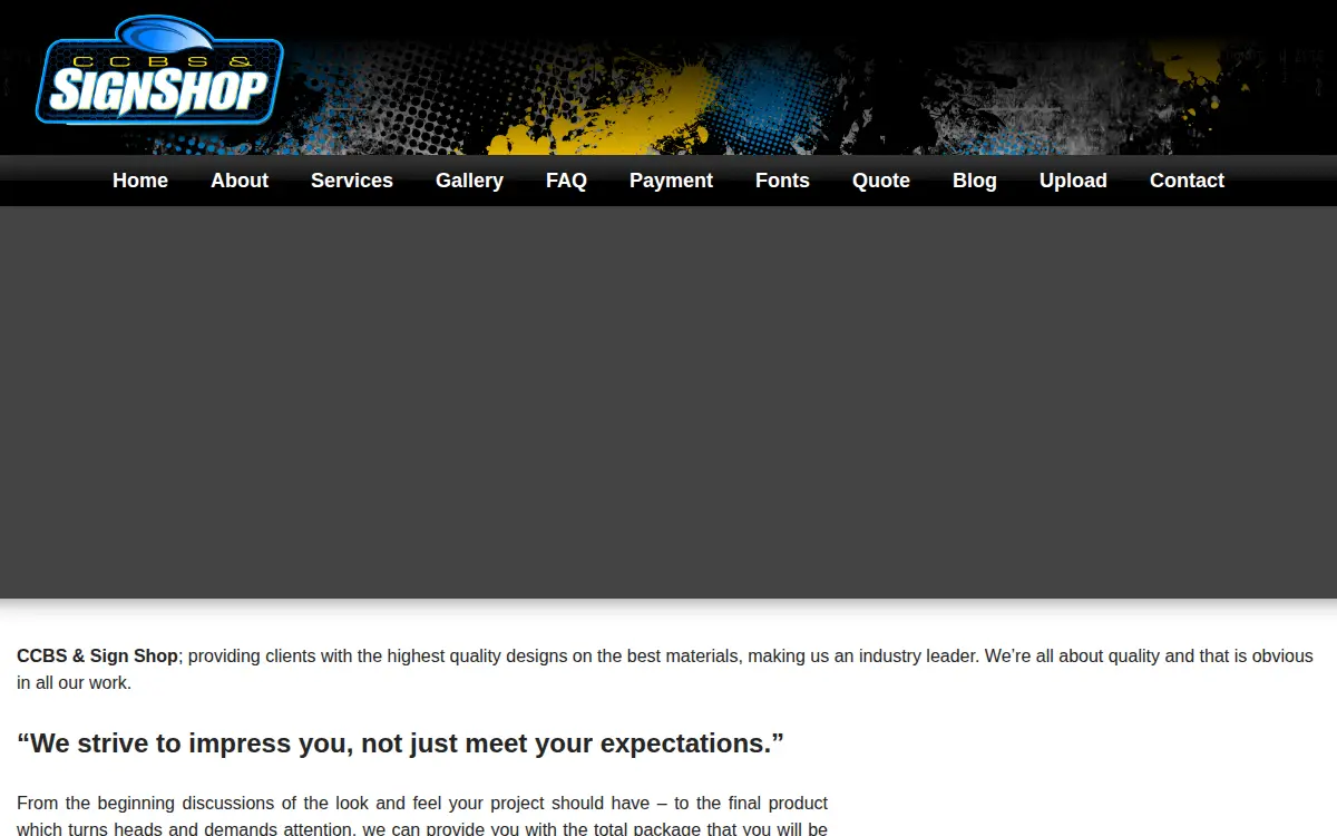 Homepage of Ccbs & Sign Shop INC