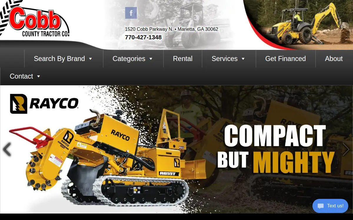 Homepage of Cobb County Tractor Co., INC.