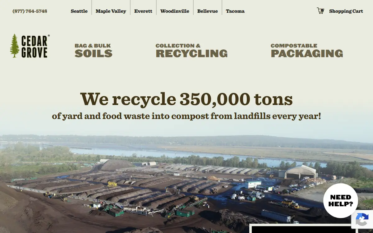 Homepage of Cedar Grove Composting INC