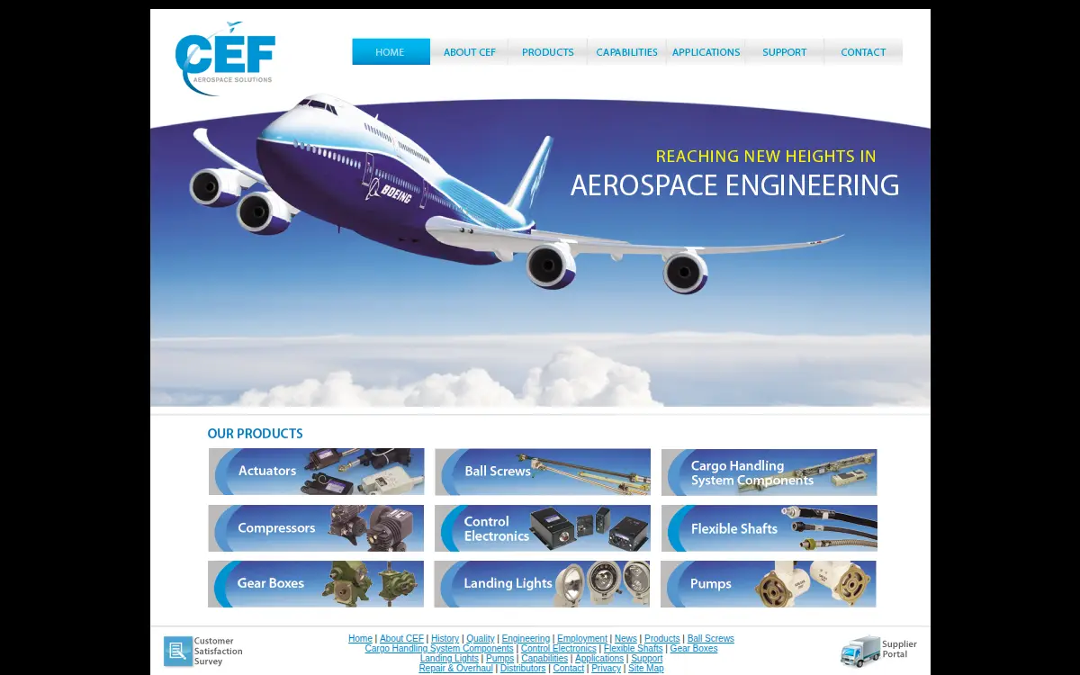 Homepage of Cef Industries, LLC