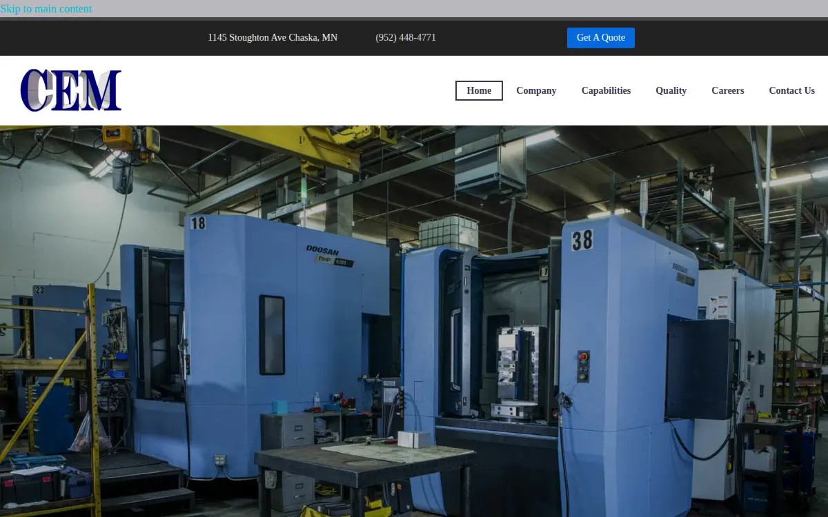 Homepage of Continental Engineering and Manufacturing, INC