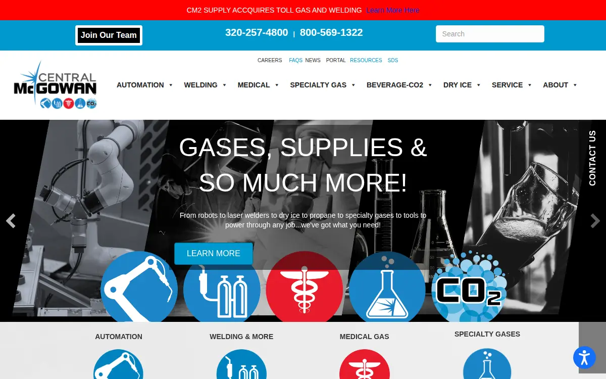 Homepage of Central Mcgowan INC