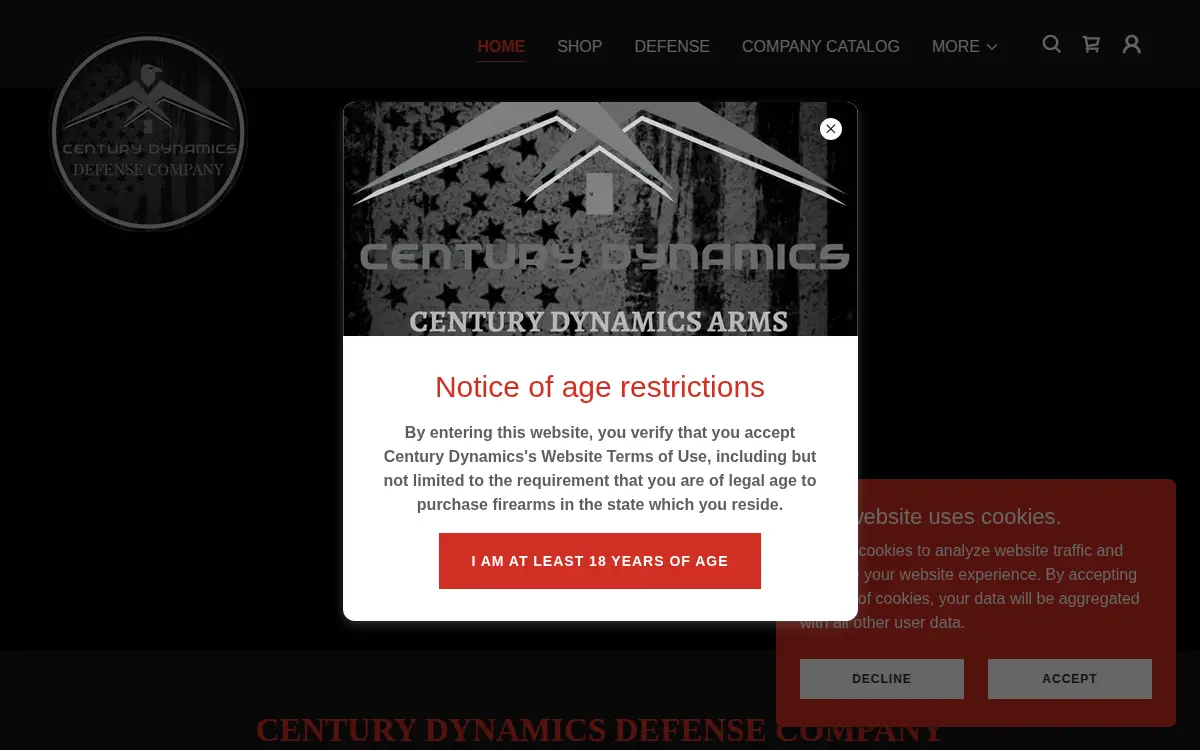 Homepage of Century Dynamics LLC