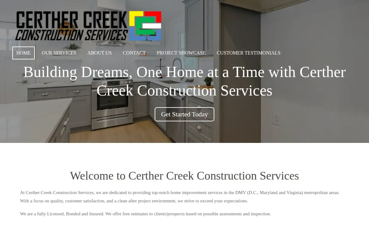 Homepage of Certher Creek Integrated Services Limited Liability Company