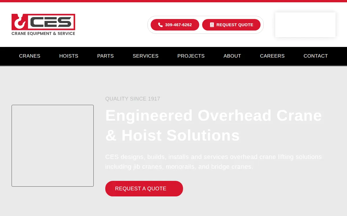 Homepage of Crane Equipment & Service of Illinois, INC