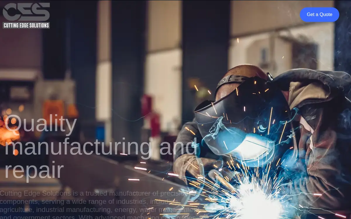 Homepage of Cutting Edge Solutions Mfg & Mro LLC
