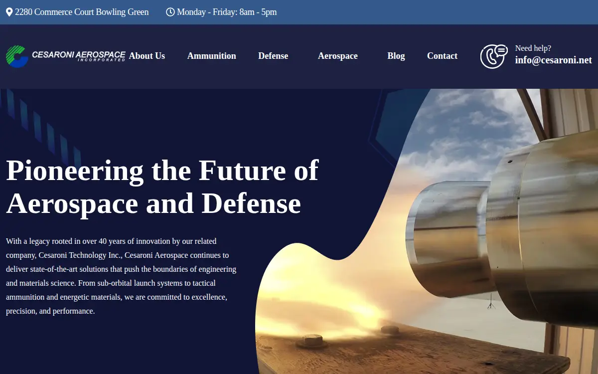 Homepage of Cesaroni Aerospace INC