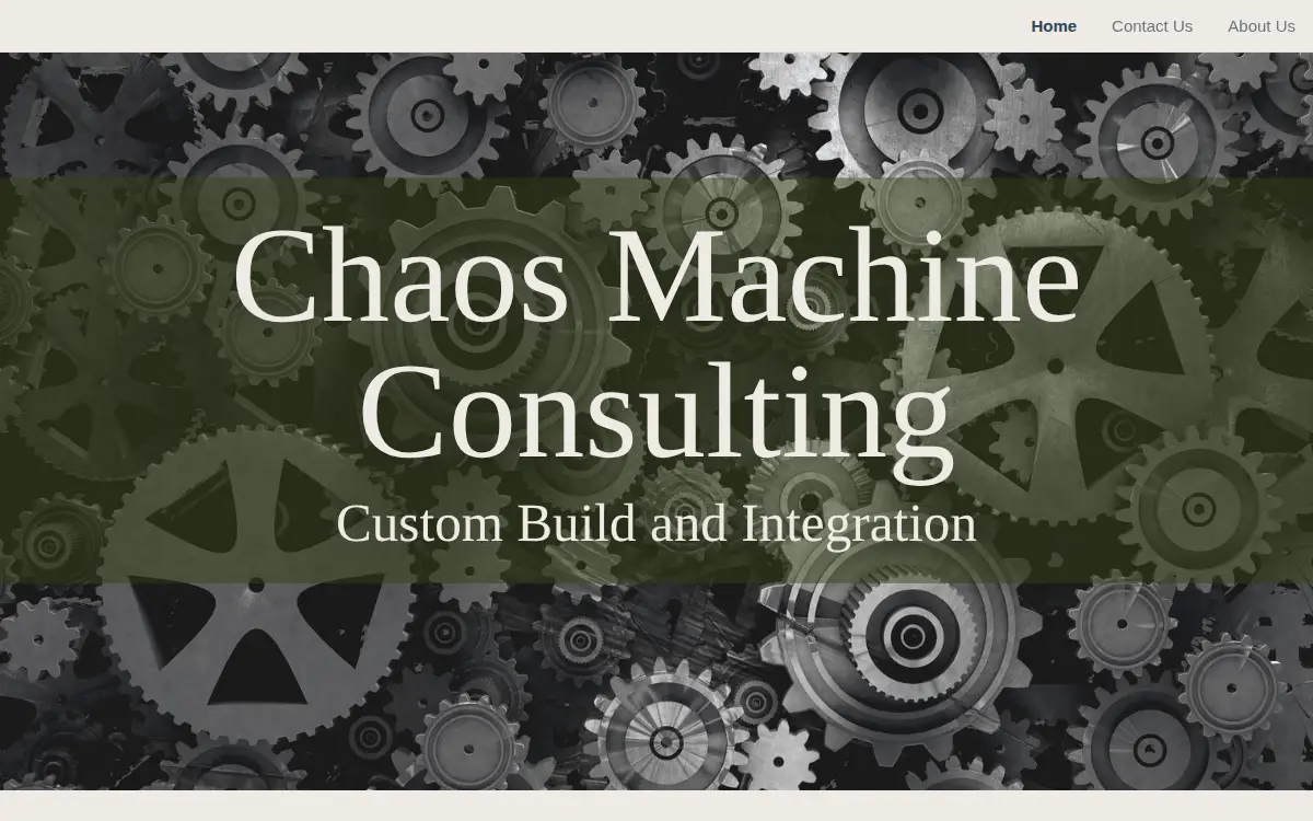 Homepage of Chaos Machine Consulting LLC