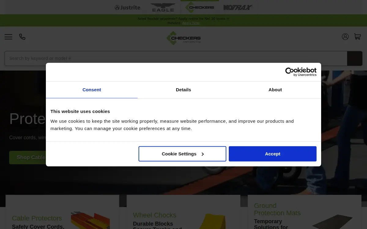 Homepage of Checkers Industrial Products, LLC