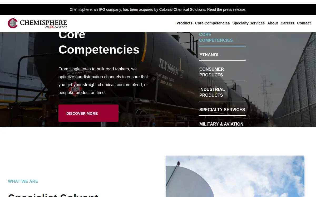 Homepage of Chemisphere Corporation