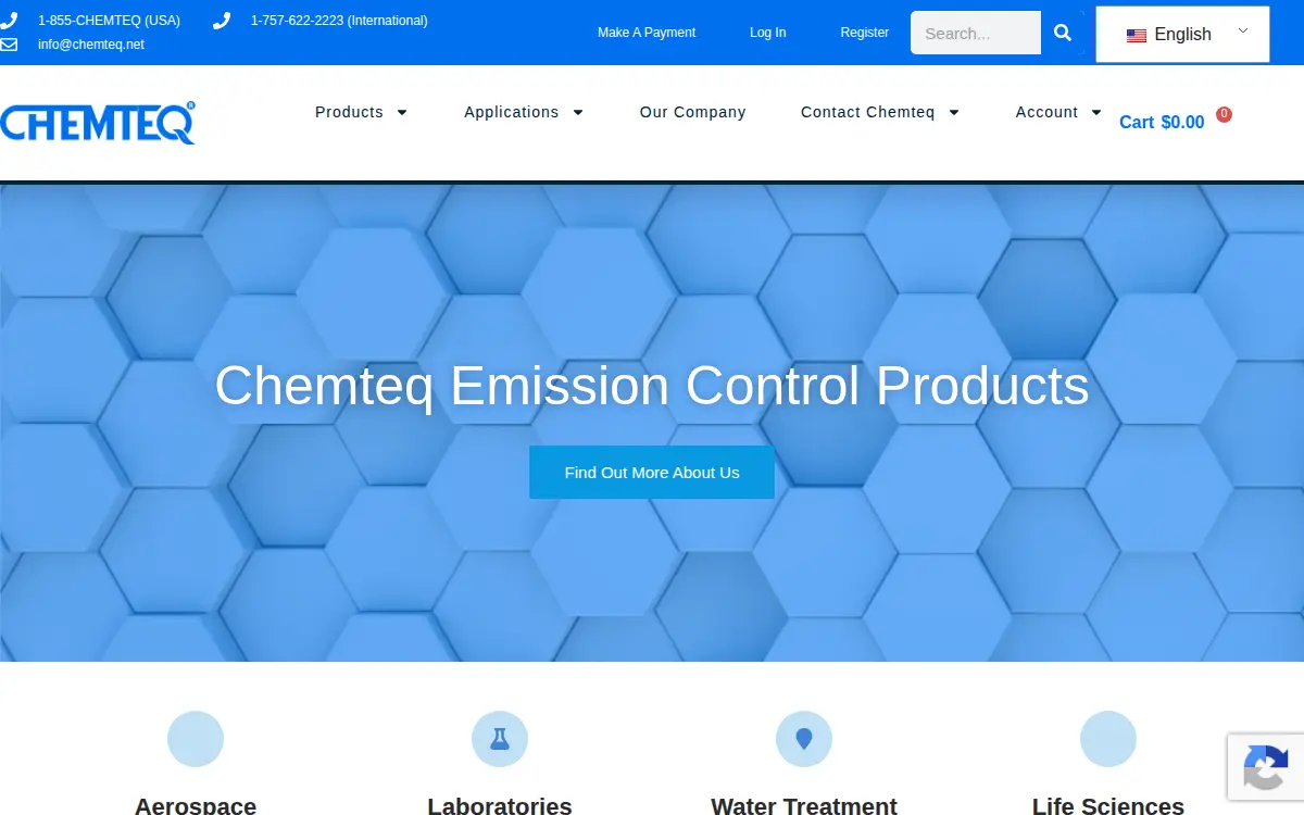 Homepage of Chemteq, INC.