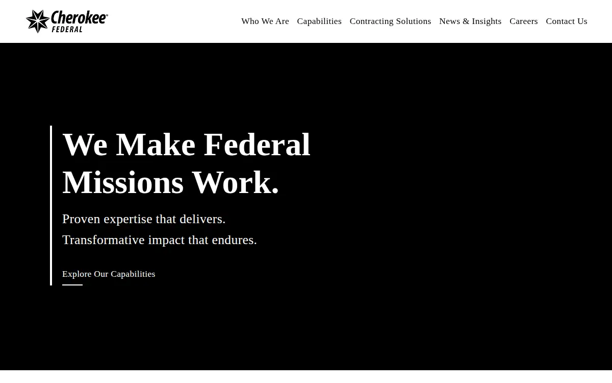 Homepage of Cherokee Nation Aerospace & Defense LLC