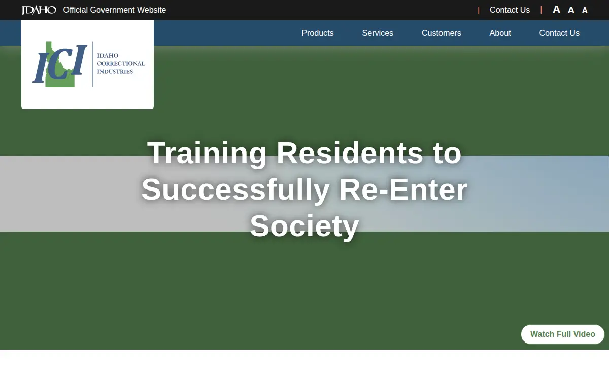 Homepage of Idaho Correctional Industries