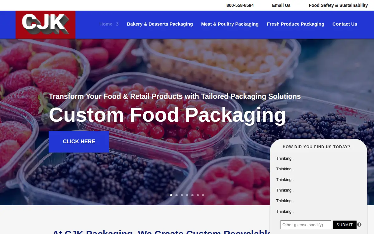 Homepage of Cjk Manufacturing LLC