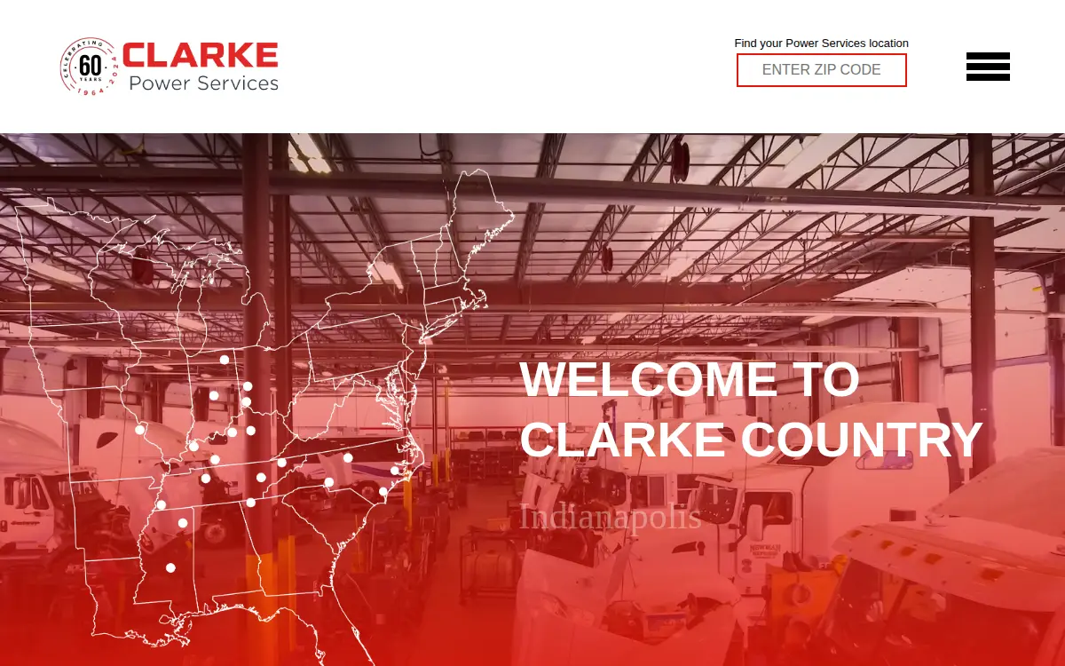 Homepage of Clarke Power Services, INC.