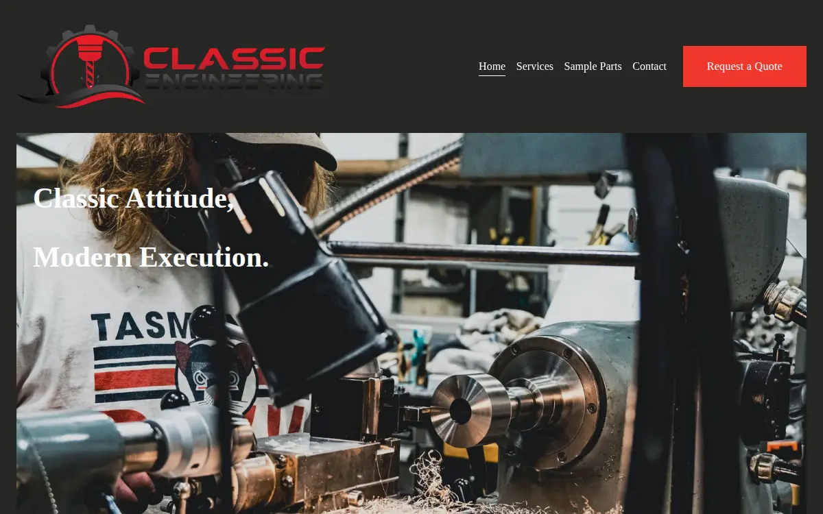 Homepage of Classic Engineering, LLC