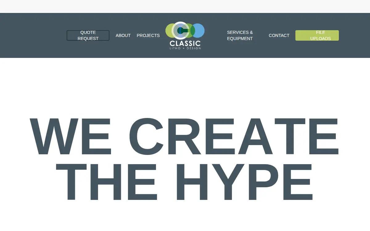 Homepage of Classic Litho & Design, INC.
