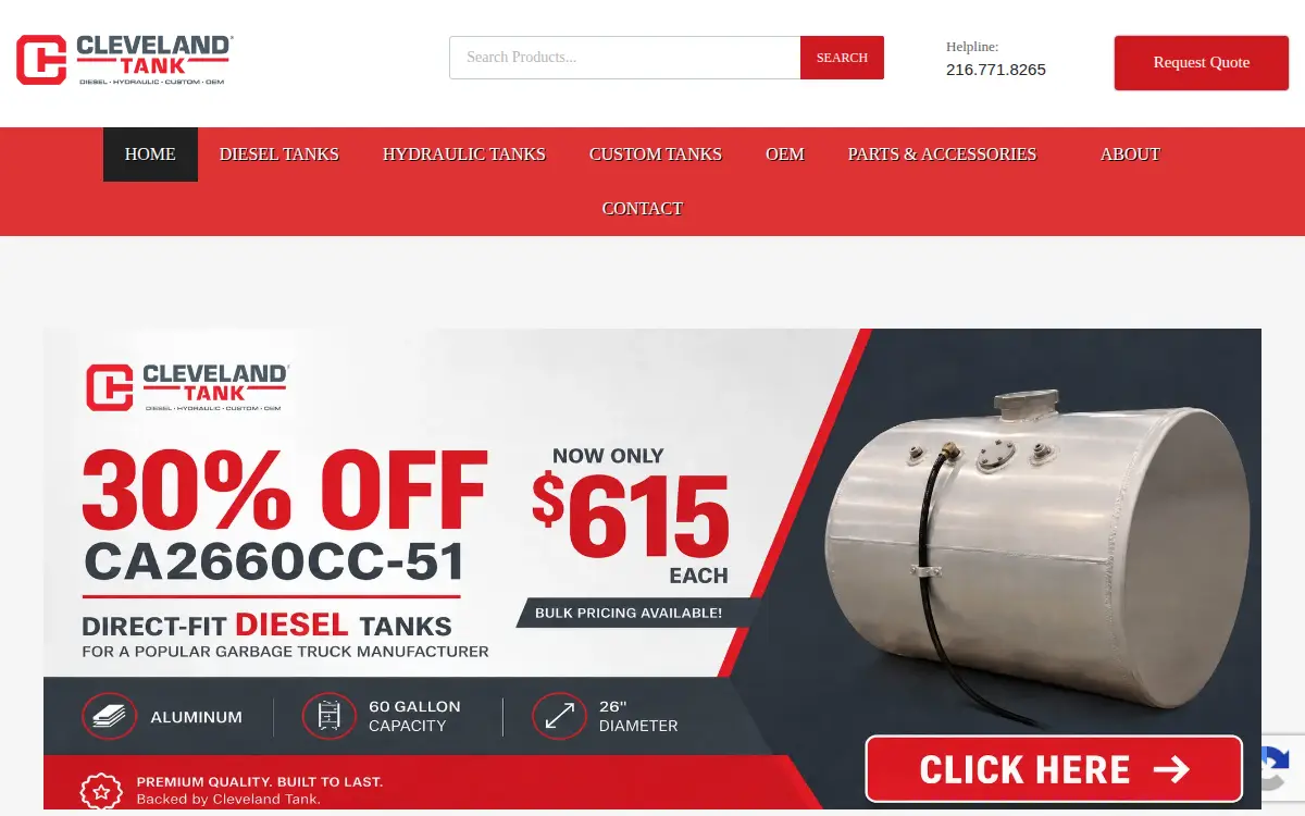 Homepage of Cleveland Tank & Supply INC