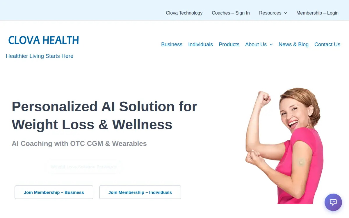 Homepage of Clova Health INC