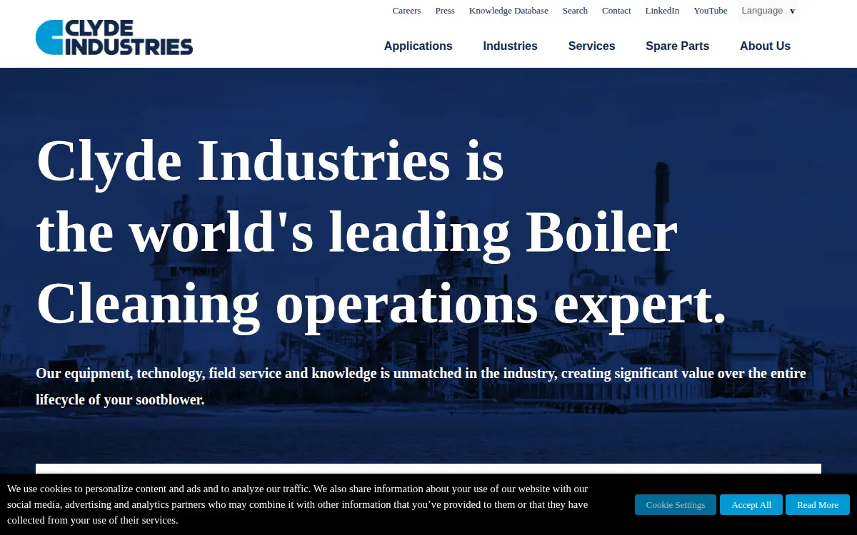 Homepage of Clyde Industries INC.