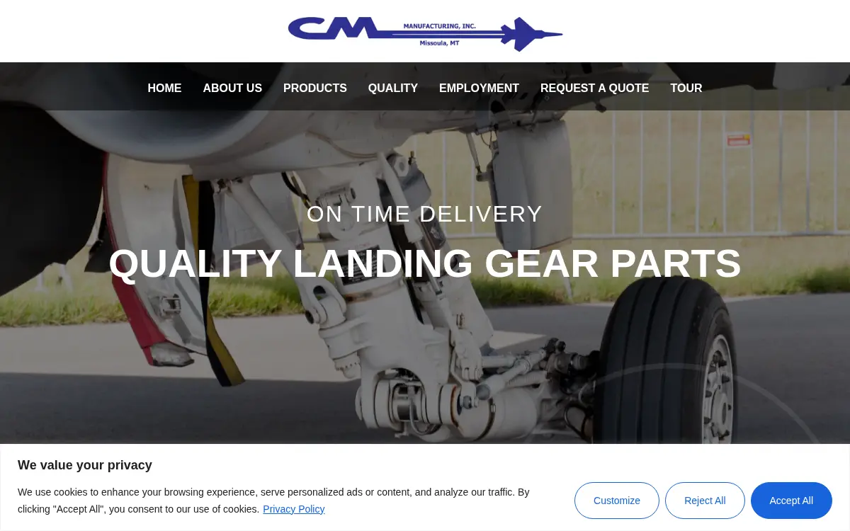 Homepage of Cm Manufacturing INC
