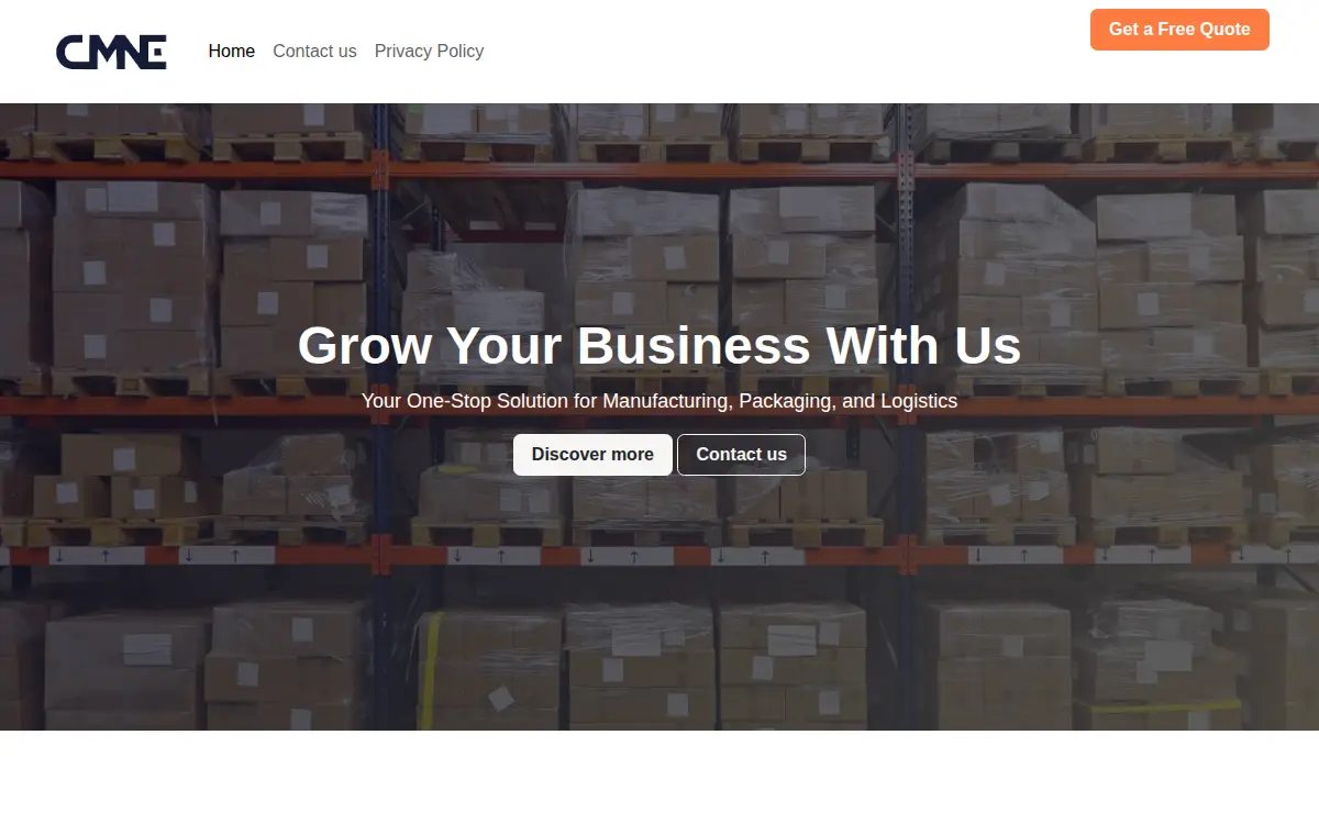 Homepage of Contract Manufacturing Ne LLC