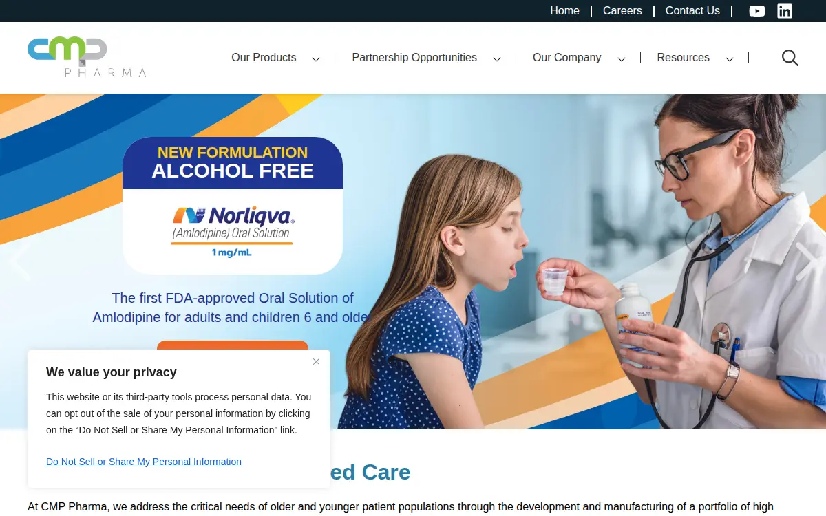 Homepage of Cmp Pharma INC