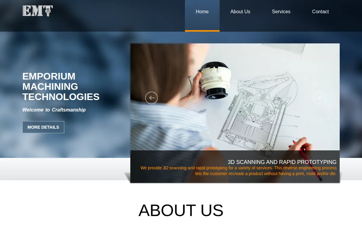 Homepage of Emporium Machining Technologies LLC
