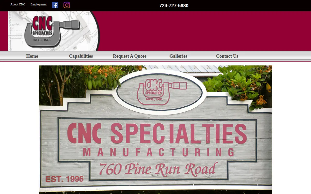Homepage of Cnc Specialties Manufacturing INC