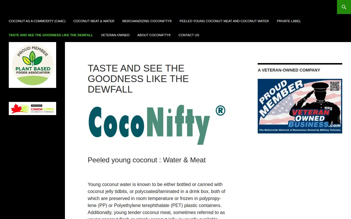 Homepage of Coconifty CO