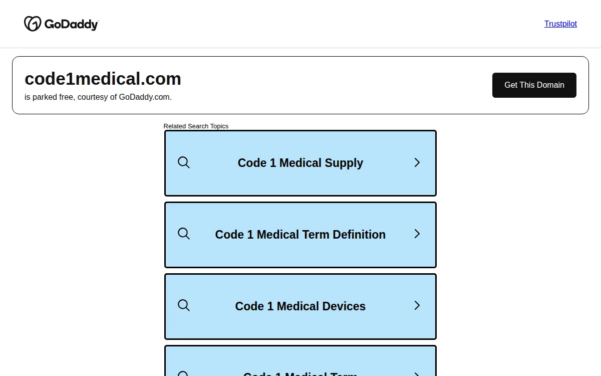 Homepage of Code 1 Medical Devices, LLC