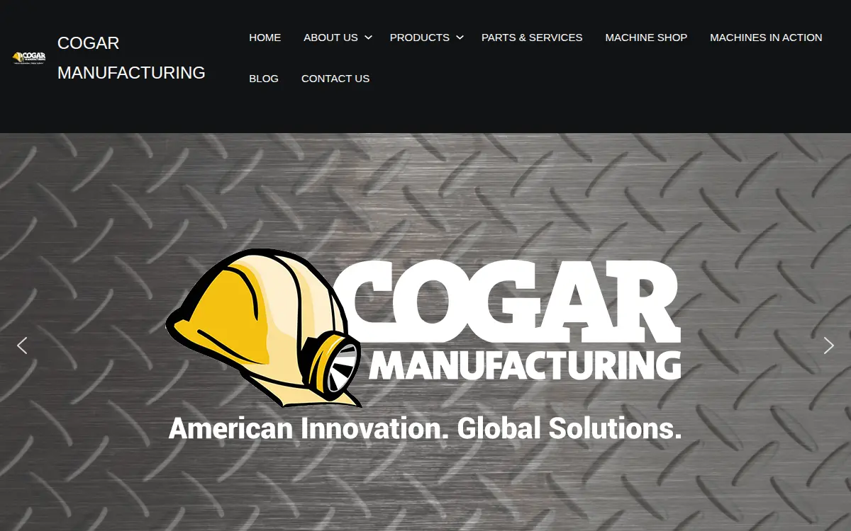 Homepage of Cogar Manufacturing, INC.