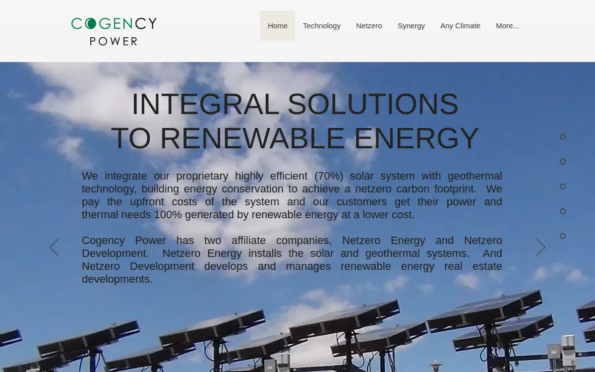 Homepage of Cogency Power INC