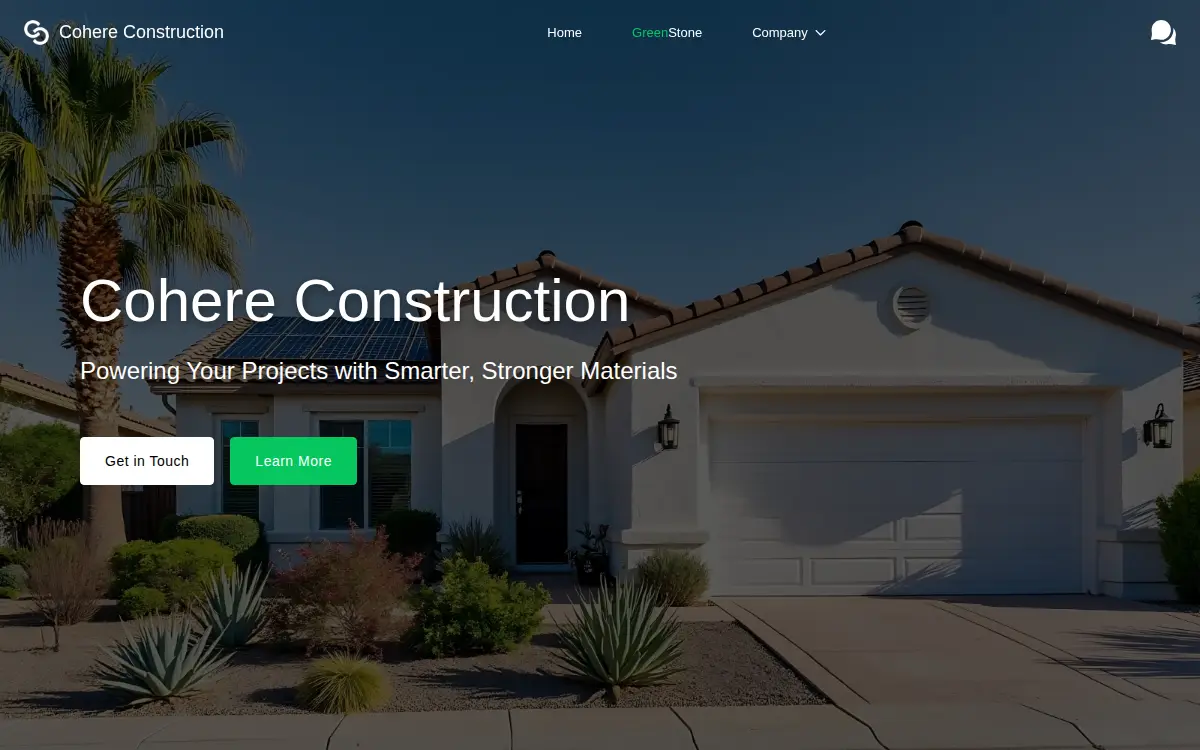 Homepage of Cohere Construction LLC
