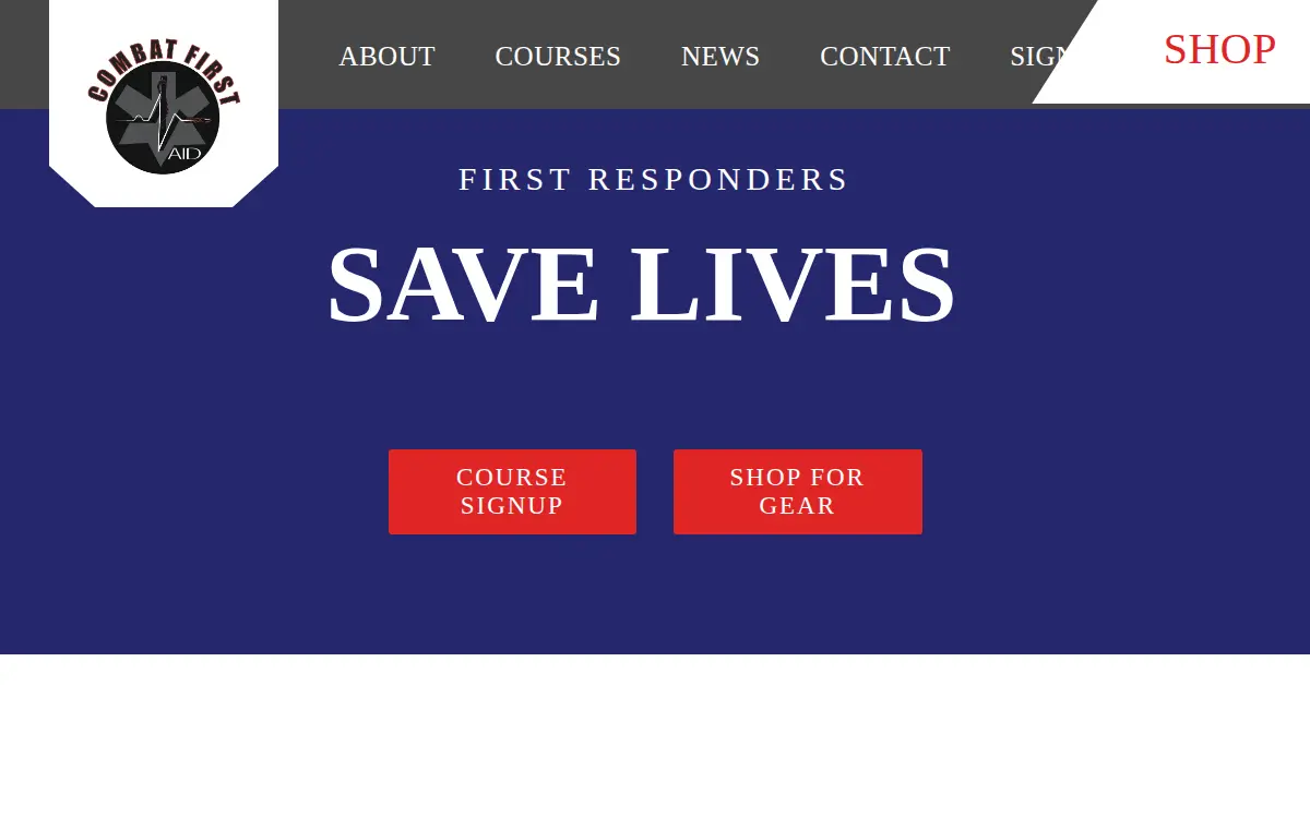 Homepage of Combat First Aid LLC
