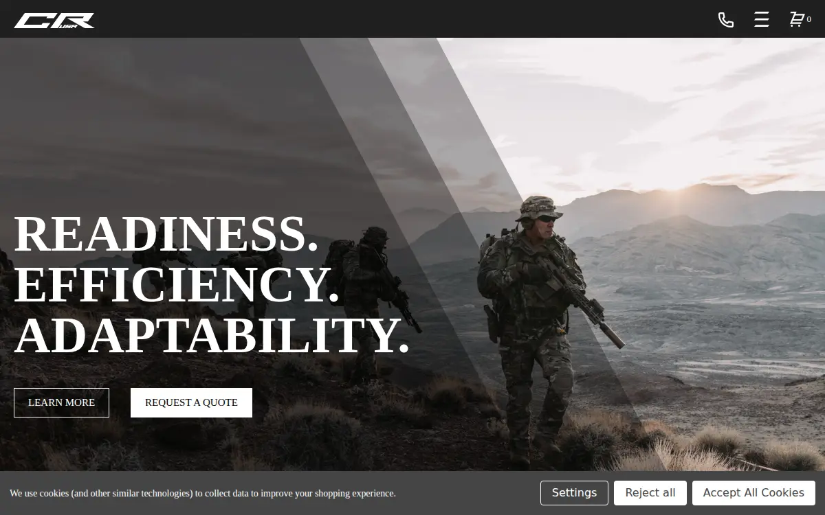 Homepage of Combat Ready LLC