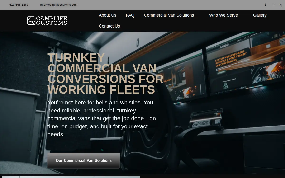 Homepage of Camplife Customs LLC