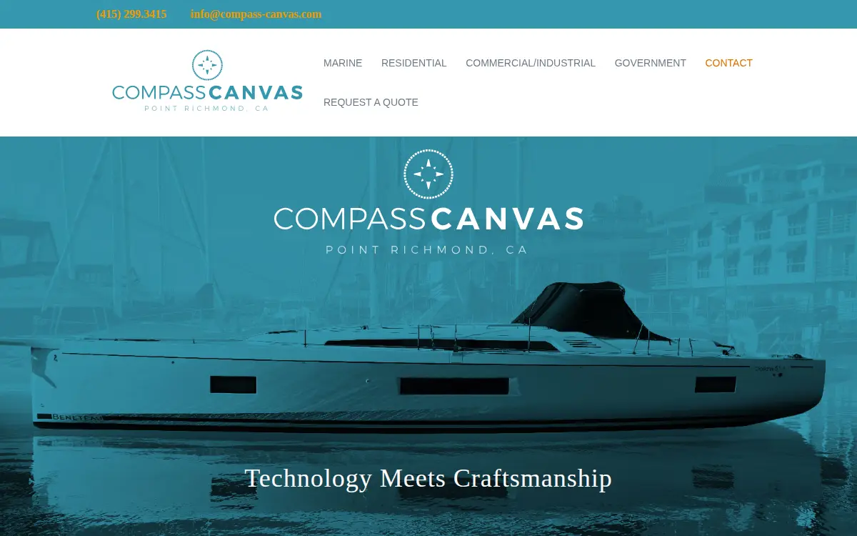 Homepage of Compass Canvas Corporation