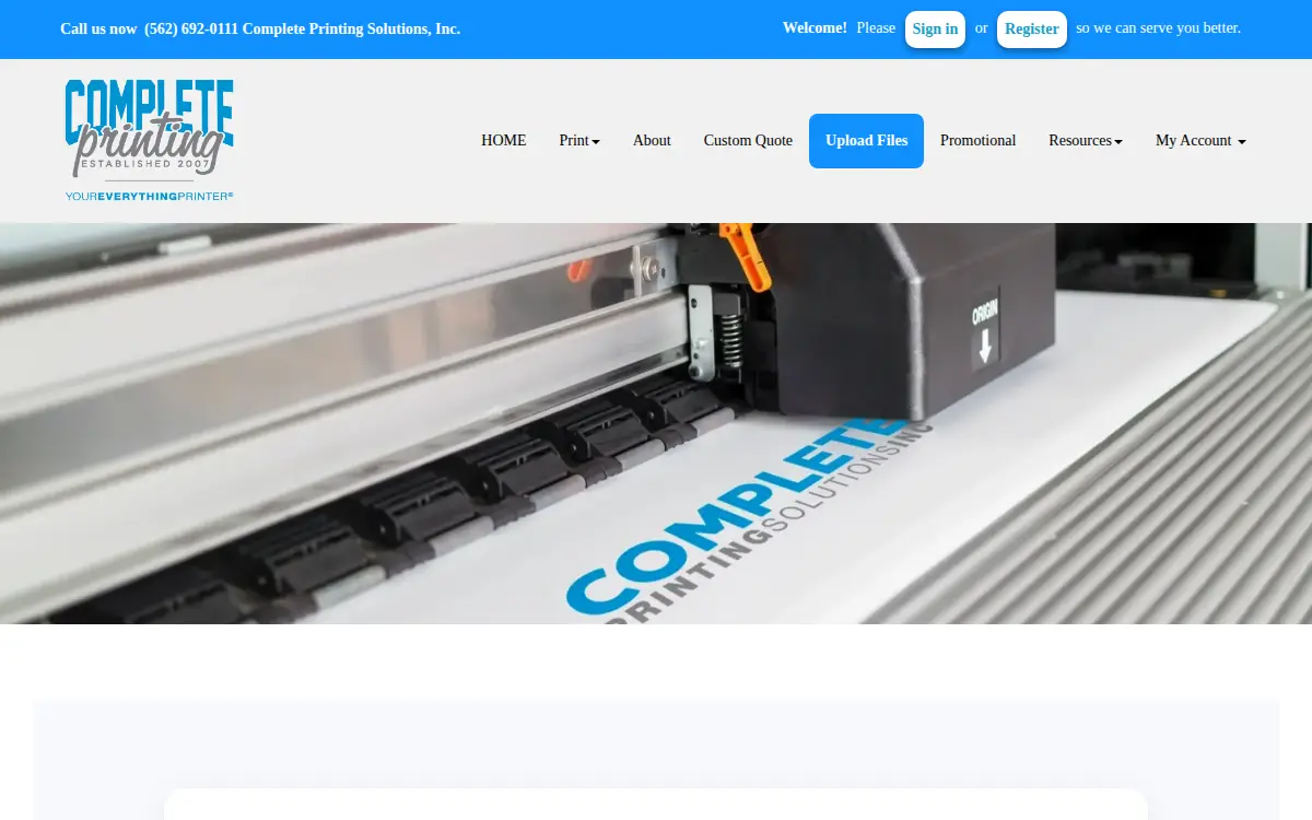Homepage of Complete Printing Solutions INC