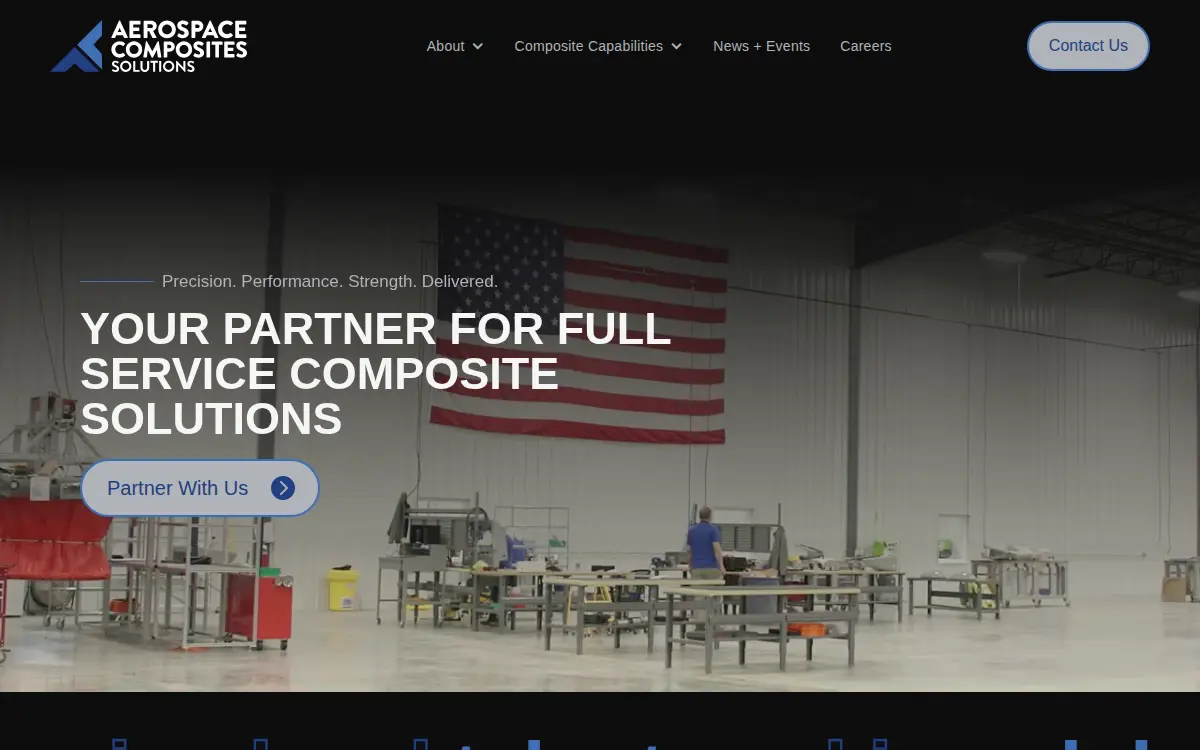 Homepage of Aerospace Composites Solutions, INC.