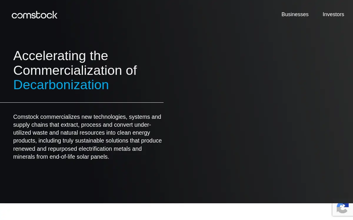 Homepage of Comstock INC.