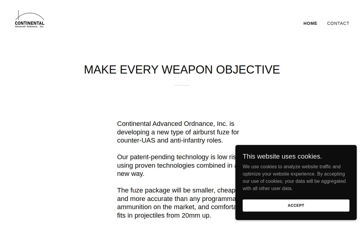 Homepage of Continental Advanced Ordnance INC
