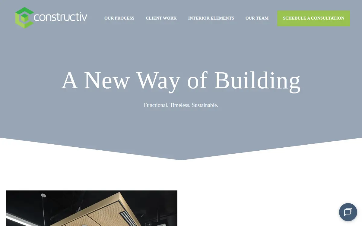 Homepage of Constructiv LLC