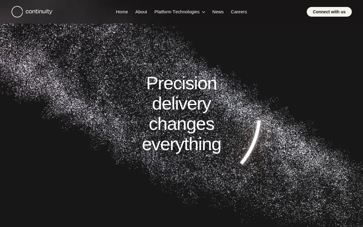 Homepage of Continuity Biosciences, LLC