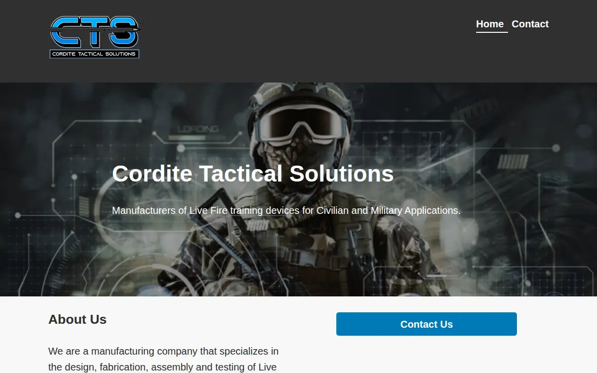 Homepage of Cordite Tactical Solutions LLC