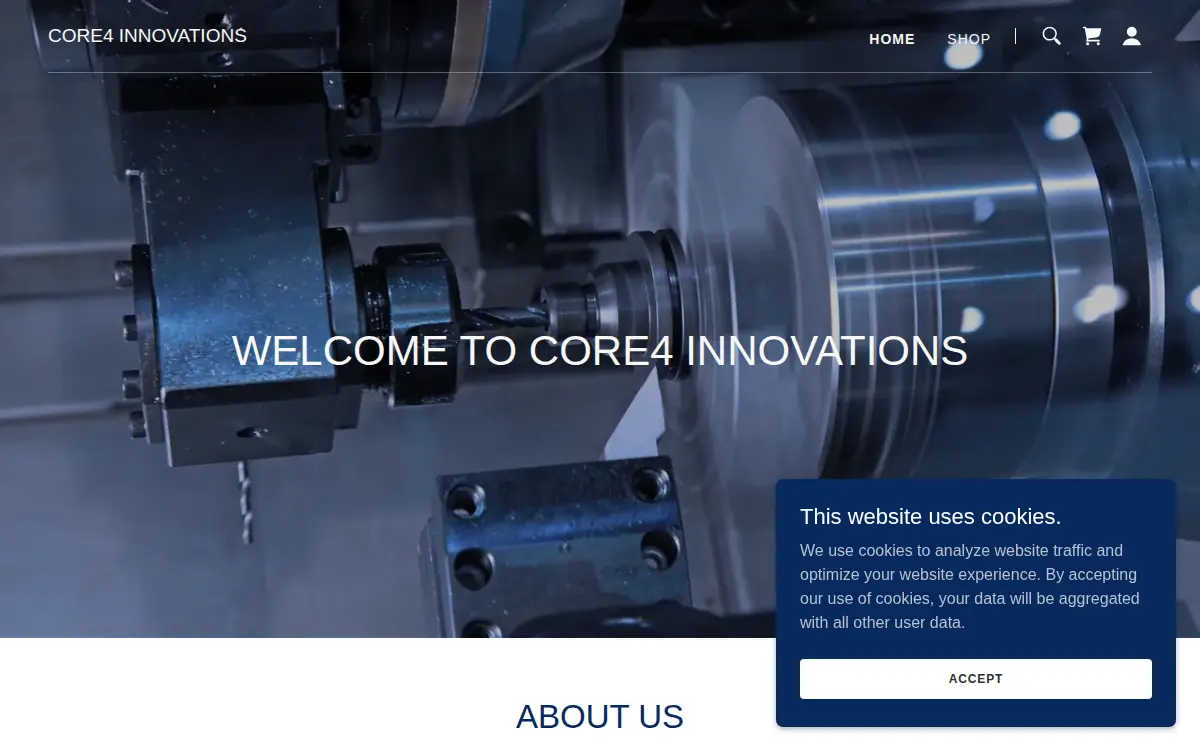 Homepage of Core4 Innovations LLC