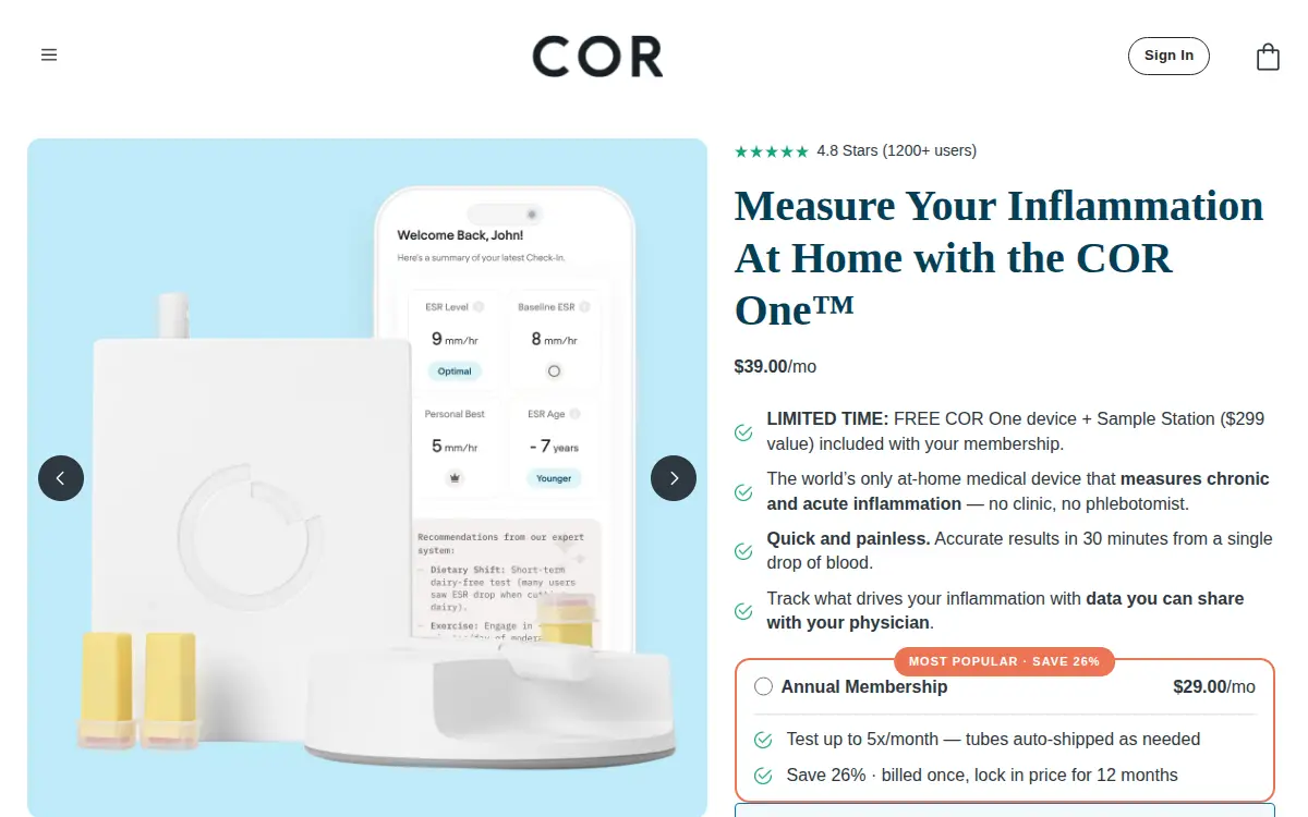 Homepage of Cor Health INC