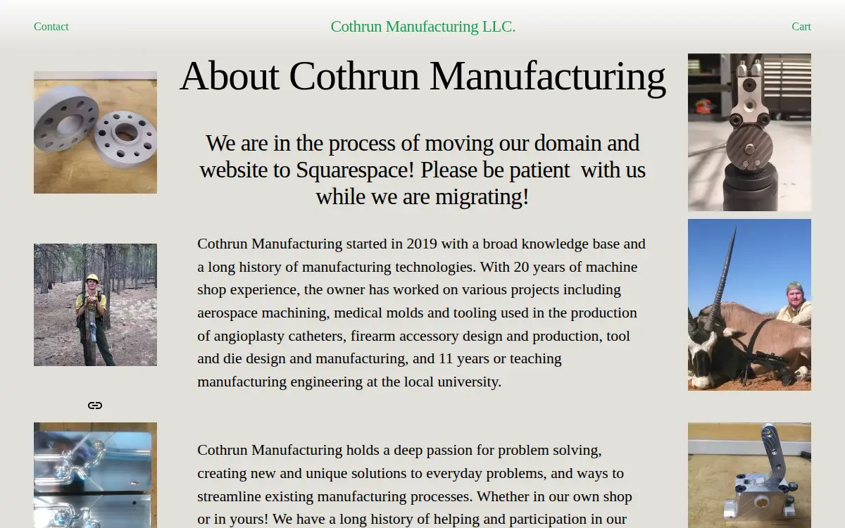 Homepage of Cothrun Manufacturing LLC