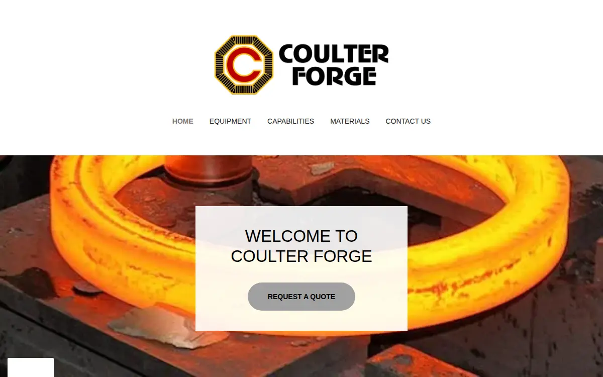 Homepage of Coulter Forge, LLC
